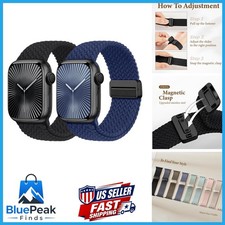 Braided Stretchy Magnetic Bands Compatible for Apple Watch Women Men