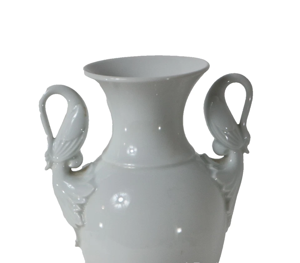 Kaiser Vase Porzellan mit Schwanenhenkeln Weiß – ca. 35 cm – W. Germany – Deko - Bild 2 von 4