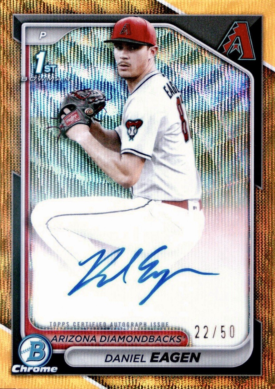 2024 Bowman Draft 1st  Chrome Daniel Eagen Gold Wave Refractor Auto #/50