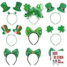 9PCS St Patricks Day Headband Women, St.Patrick'S Day Green Shamrock Clover