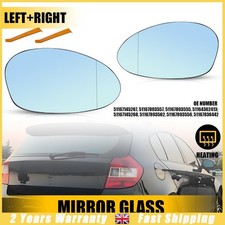 For BMW 1 3 Series E81 E87 E90 E91 Wing Mirror Glass Wide Angle Blue O/S & N/S