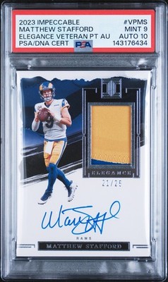 2023 Impeccable VP-MS Matthew Stafford Elegance Veteran P/A PSA 9/10 POP 1
