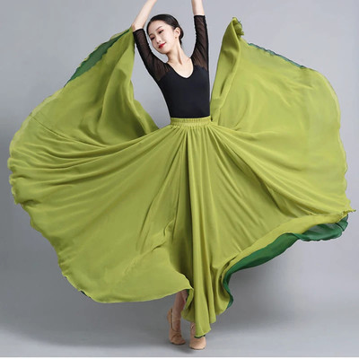 Women Double-side Chiffon Skirt 540/720 Degree Classical Dance Skirt Skirts
