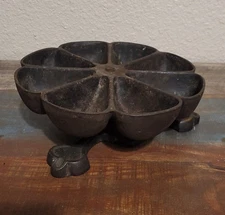 Marked  Cast Iron Cobbler Nail Cup Rotating Caddy Hardware Store Display Bin