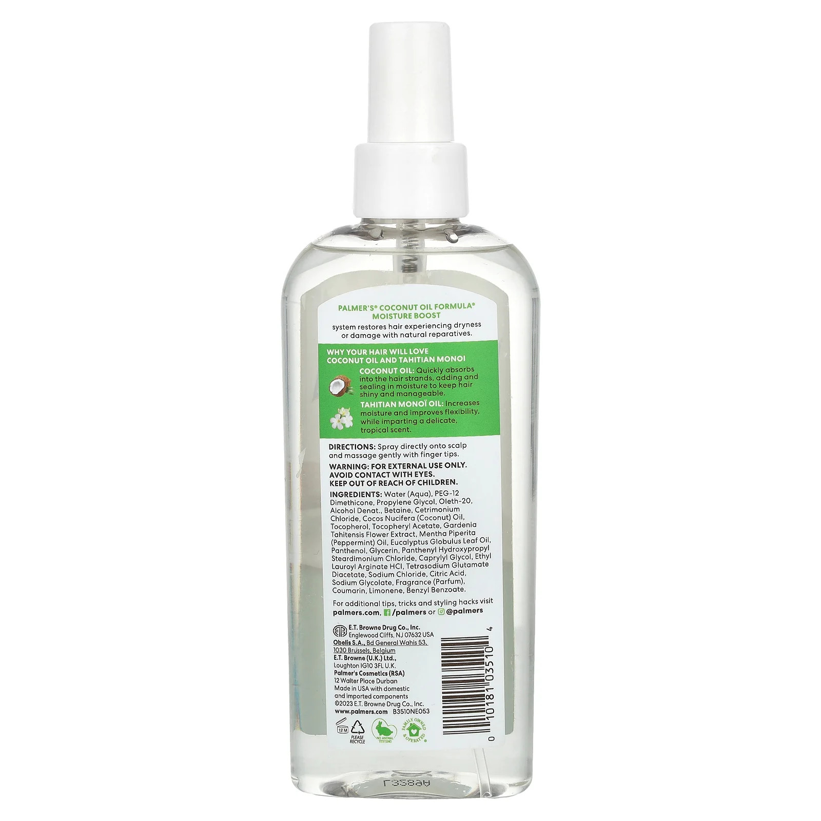 Coconut Oil Formula&reg; with Vitamin E, Strong Roots Spray, Moisture Boost, 5.1 fl