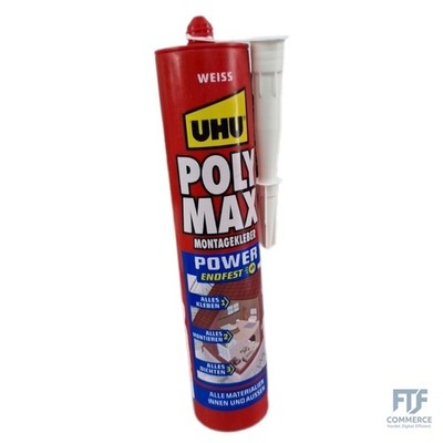 UHU POLY MAX POWER Montagekleber weiß, Kartusche 425g