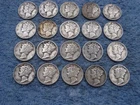 20 SILVER MERCURY DIMES WITH DATES lot 62