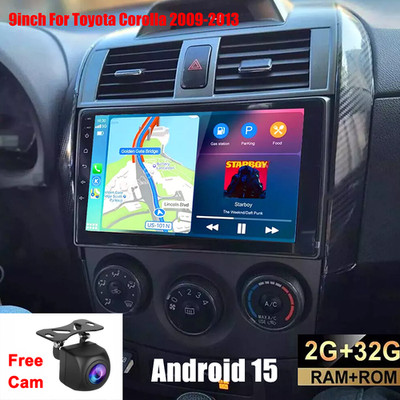 CarPlay Car Stereo Radio GPS Navi 32GB For Toyota Corolla 2009-2013 Android 15