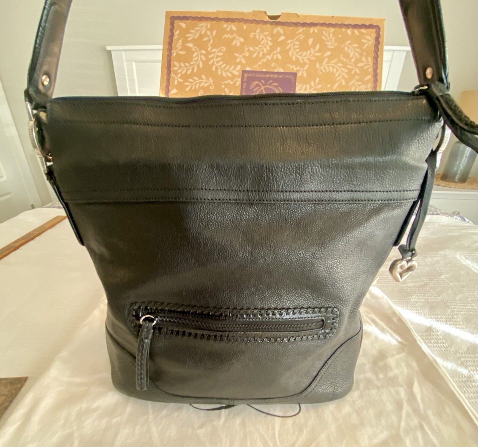 Croc Embossed Leather & Suede Patchwork Brighton … - image 4