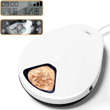 Automatic Cat Feeder Refrigerated 5 Meals 4 Days Pet Food Dispenser White
