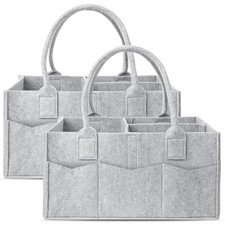 2 Pack Diaper Caddy Organizer - Portable Baby Caddy Organizer with Handle, Nu...