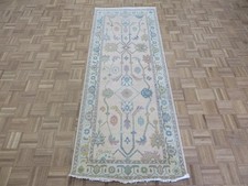 3 x 7'10 Runner Hand Knotted Pink Turkish Oushak Oriental Rug G16660