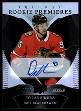 2018-19 Upper Deck Trilogy Black Foil Dylan Sikura Auto Chicago Blackhawks #85