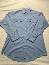 Ely Cattleman 15 1/2 - 33 Men  s Light Blue Long Sleeve Pearl Snap Western Shirt