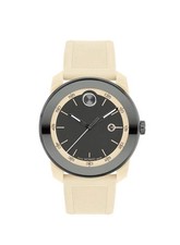 Brand New Movado Bold TR90 Men s Beige Silicone Strap 42mm Watch 3601207