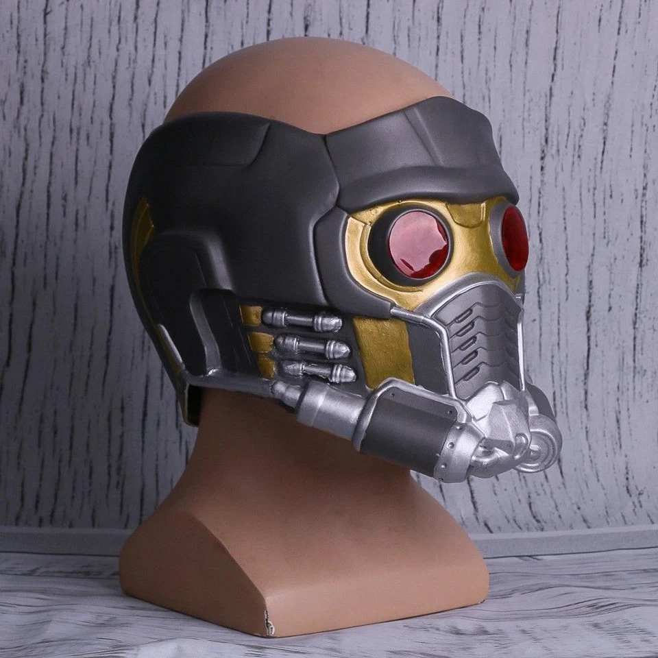 Star Lord LED Helmet Cosplay Superhero Star Lord Quill LED Mask Props Latex - Image 4 of 4