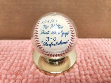 VTG 1981 Len Barker AUTOGRAPHED GAME USED PERFECT GAME Baseball ROALB 5/15/1981