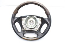 00-03 MERCEDES-BENZ W163 ML55 AMG STEERING WHEEL BLACK W/ WOOD TRIM E5949