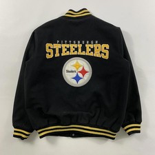 Vintage Pittsburgh Steelers varsity jacket in black