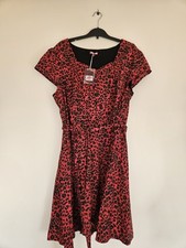 Joe Browns. Red Leopard Print Tea Dress. UK 28. Button Detail