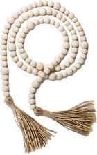 Rustic Country Wall Hangings, Boho Farmhouse Style, 58 Inch, Wood Bead Garland