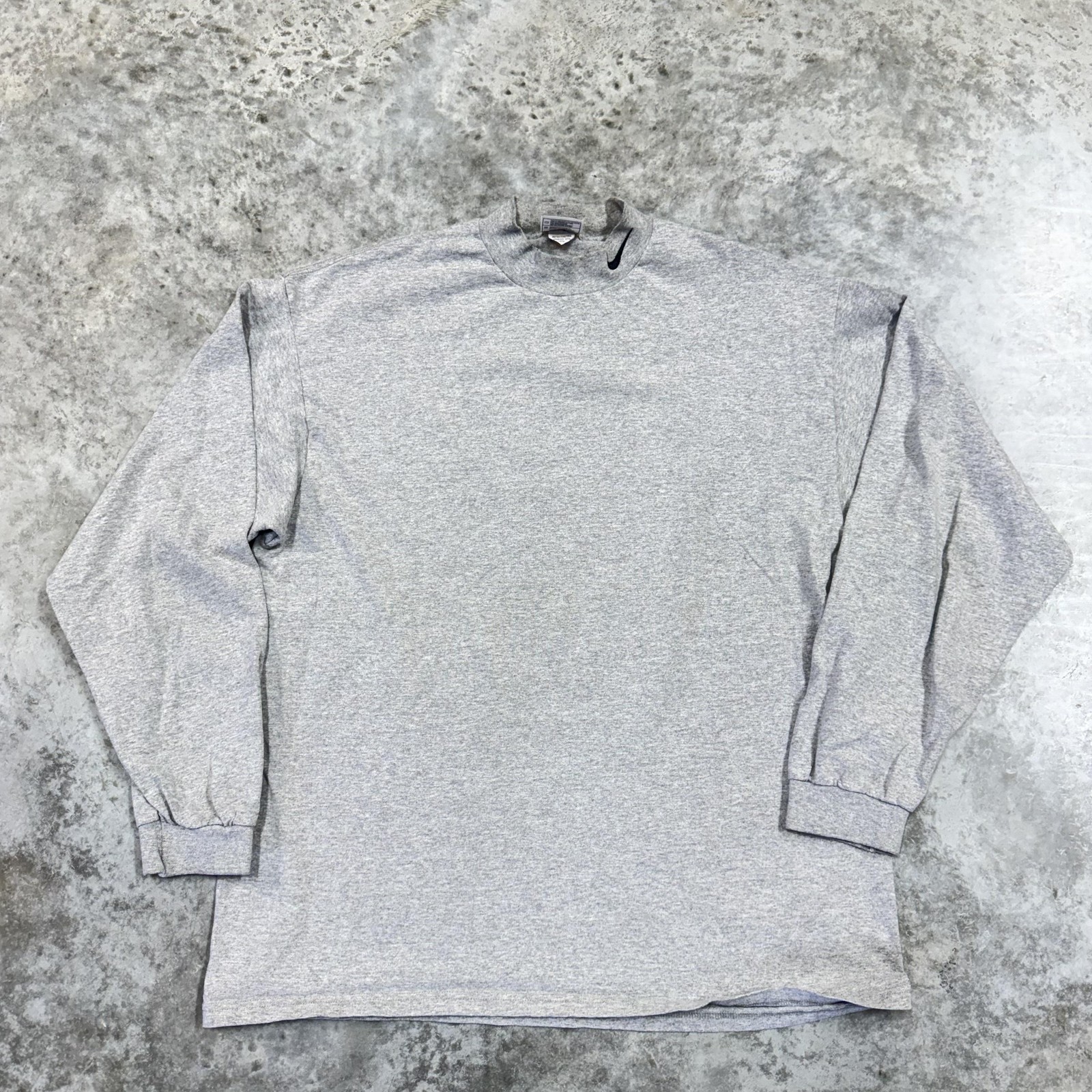 Vintage Nike Shirt Mens XL Gray Long Sleeve Mock Neck USA Athletic Top