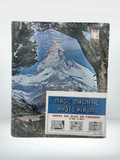 Vintage Magnetic Photo Album 10 Pages 20 Sheets Mountain 11.5x9.5 Inch New