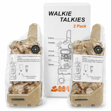 Kids Walkie Talkies 2 Pack Long Range 3 Miles Camo Two Way Radios  0499