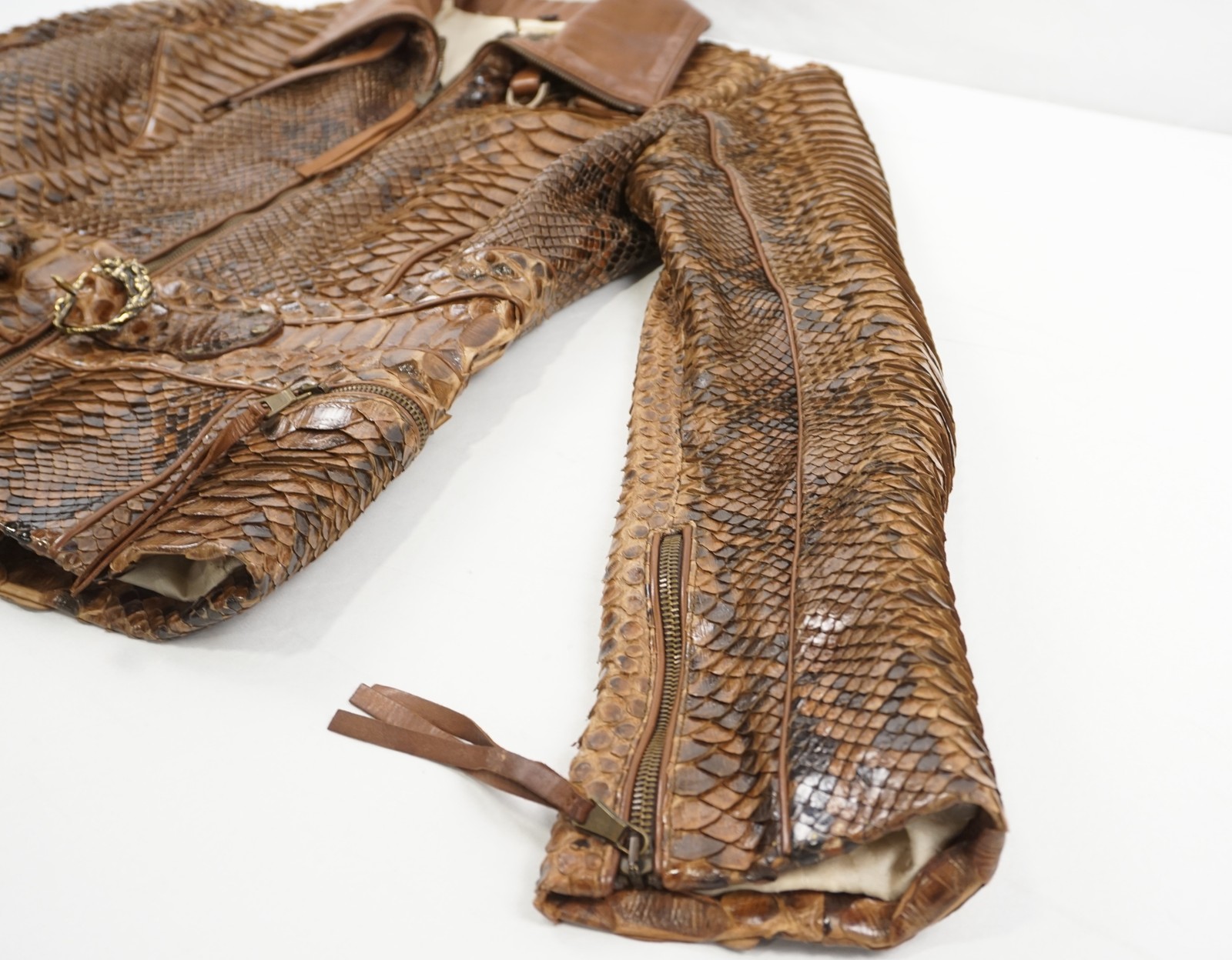 Roberto Cavalli Vintage Python Leather Fitted Jac… - image 9