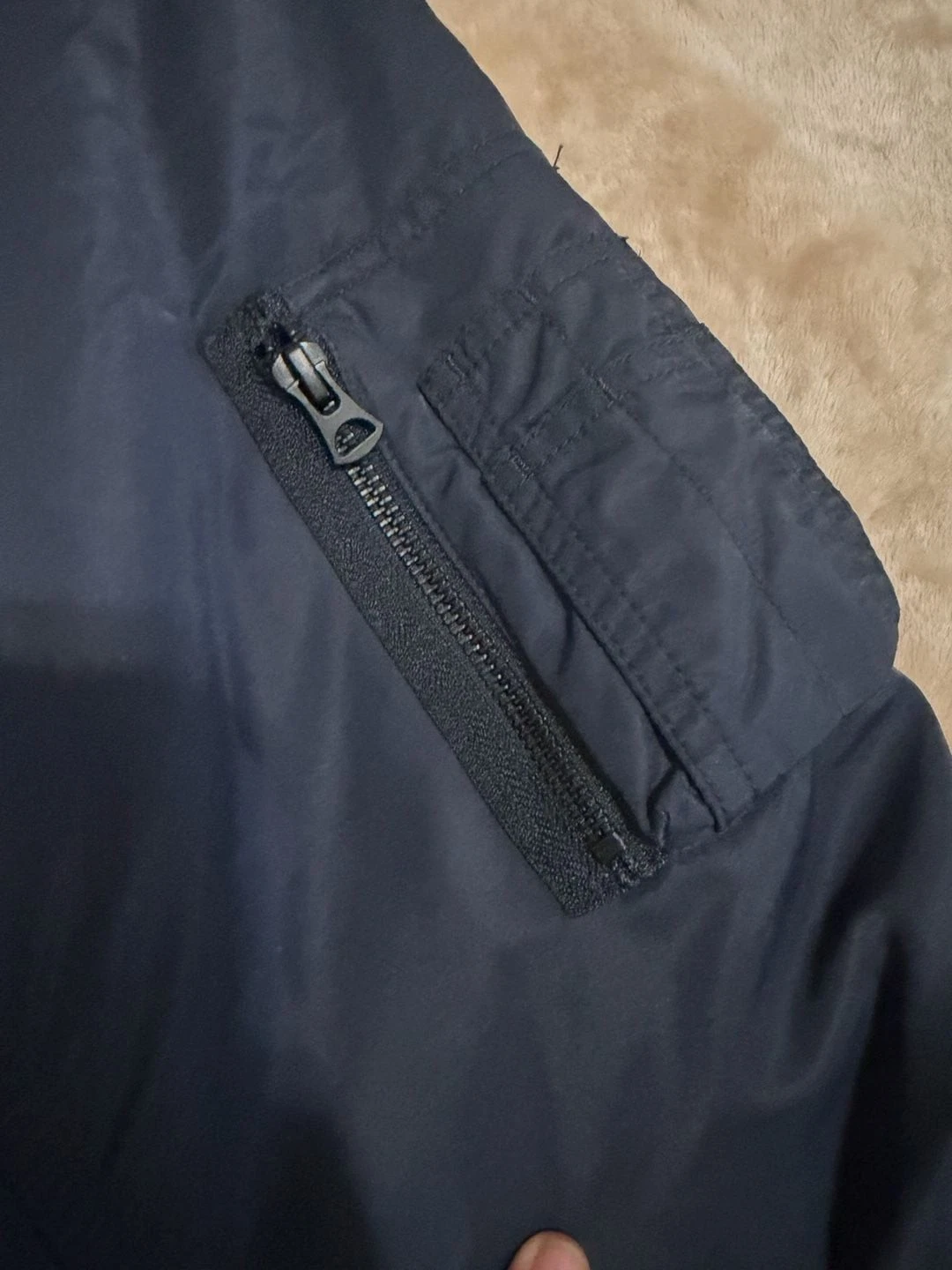 Uniqlo Men's MA-1 Bomber Jacket Navy Blue Size S - product detail image 5
