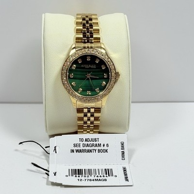Anne Klein New York 12-7784MAGB Crystal Malachite Dial 