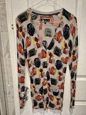 Andy Warhol by Pepe Jeans London cardigan emerald stones print Size S