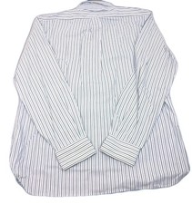 Ralph Lauren Striped Button Down Shirt Classic Fit Blue White Mens 16 34/35 063