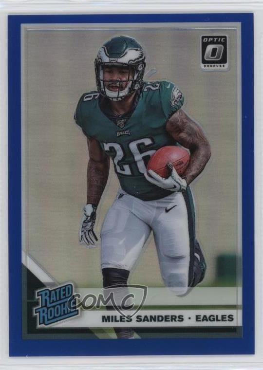 2019 Panini Donruss Optic Rated Rookie Blue Prizm 135/150 Miles Sanders #172 6o3