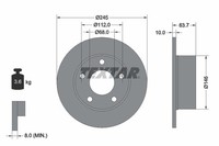 2X Bremsscheibe PRO Textar 92057503 FüR VW Passat A6 Audi Skoda Superb 100 C5 C4