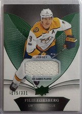 Filip Forsberg 2018-19 Upper Deck Trilogy No. 10 Game Worn Patch /331 Predators