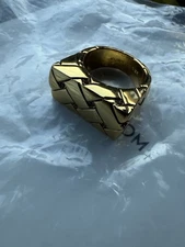 Kurt Geiger London Crystal Embellished Quilt Cocktail Ring Size 7