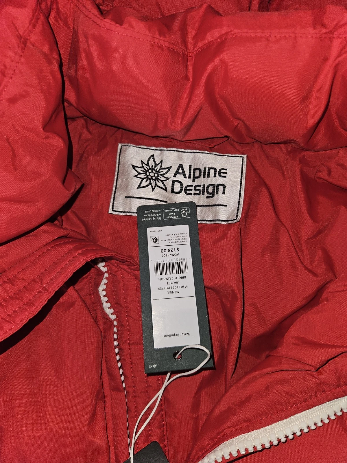 NWT: Alpine Design Men's 1962 Puffer Jacket Thermolite Forest Shadow-Large