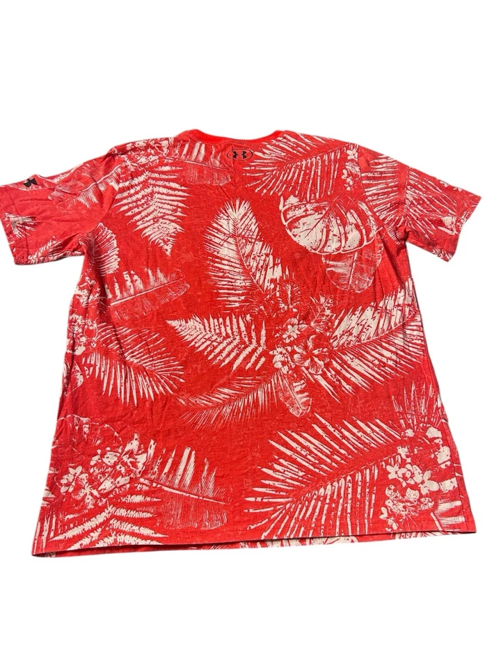 Camisa Under Armour Para Hombre Talla XL Roja Floral Proyecto Guerrero de Roca Maná Hawaiana Foto 2 de 3