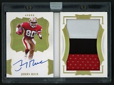 2020-21 Panini Flawless Veterans Jerry Rice Autograph Jersey Patch #8/10 49ers 