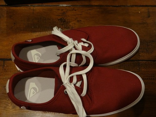 NIB Quiksilver Mens Dark Red Canvas Shoes Size 8 Retail $44 - Picture 4 of 6