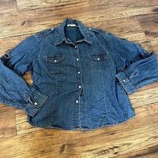 Lee Riveted Button Down Denim Shirt XL Classic Jean Top