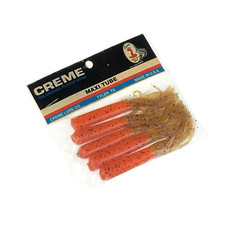 Vintage Creme  Maxi Tube - 2" Black Orange Crawfish Soft Bait Fish Tail Lure 5ct