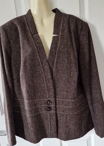 ROMAN ORIGINALS brown tweed skirt suit, size 20 - Picture 6 of 19