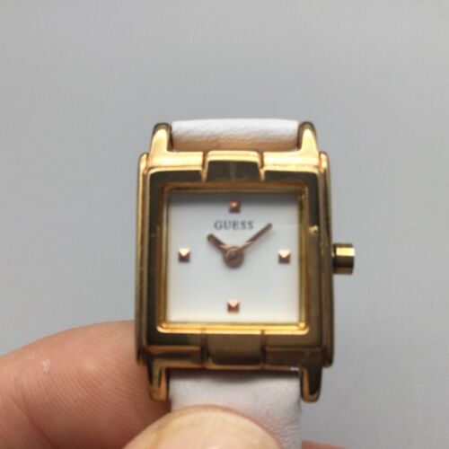 Guess Tank Watch Women U90037L1 Gold Tone White Wrap Band New Battery - Picture 11 of 15