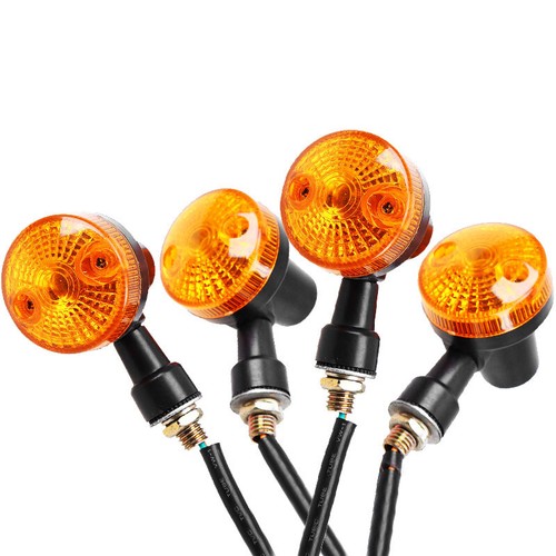 4PC Motorcycle Turn Signal Indicator Blinker Light Lamp Amber Black Universal US - Imagen 9 de 10