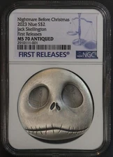 2023 Niue Jack Skellington First Releases Nightmare Before Christmas $2 NGC MS70