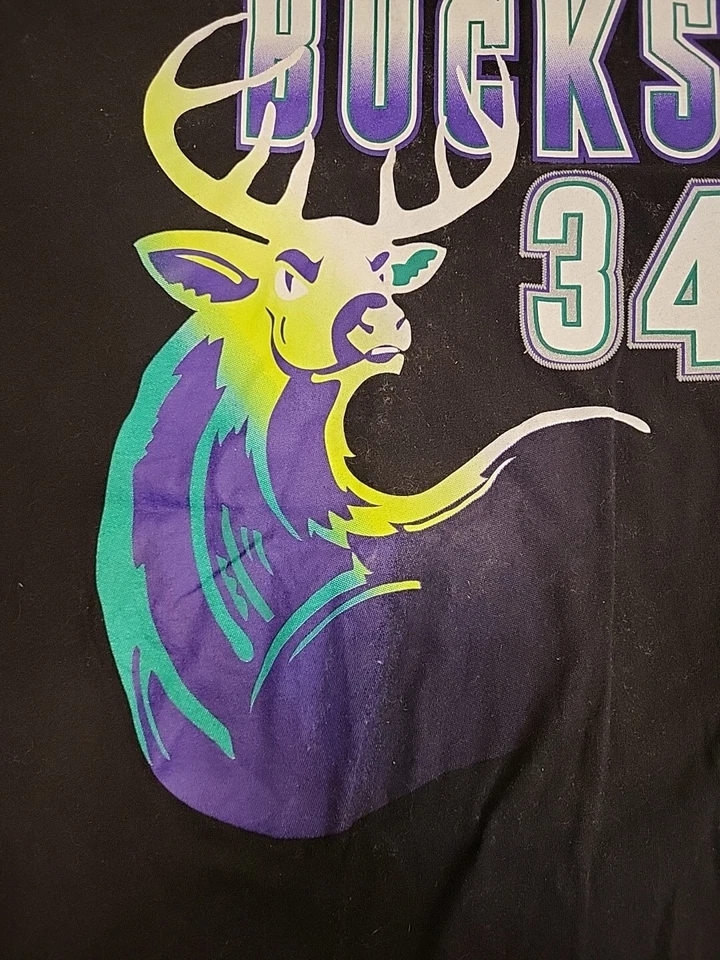 Camiseta Mitchell & Ness MILWAUKEE BUCKS - # 34 Ray Allen - Logo Retro Negra - LG Foto 3 de 4