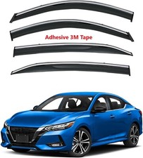 Window Visor Rain Guard Vent Chrome Trim Smoked Fit Nissan Sentra B18 2020-2025 Window Visor Rain Guard Vent Chrome Trim Smoked Fit Nissan Sentra B18 2020-2025