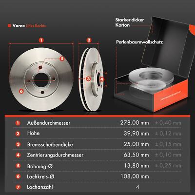 Bremsscheiben & Bremsbeläge Vorne Für Ford Ecosport 1.0/1.5L (2013–2017) – 278 Mm, Komplettes Set